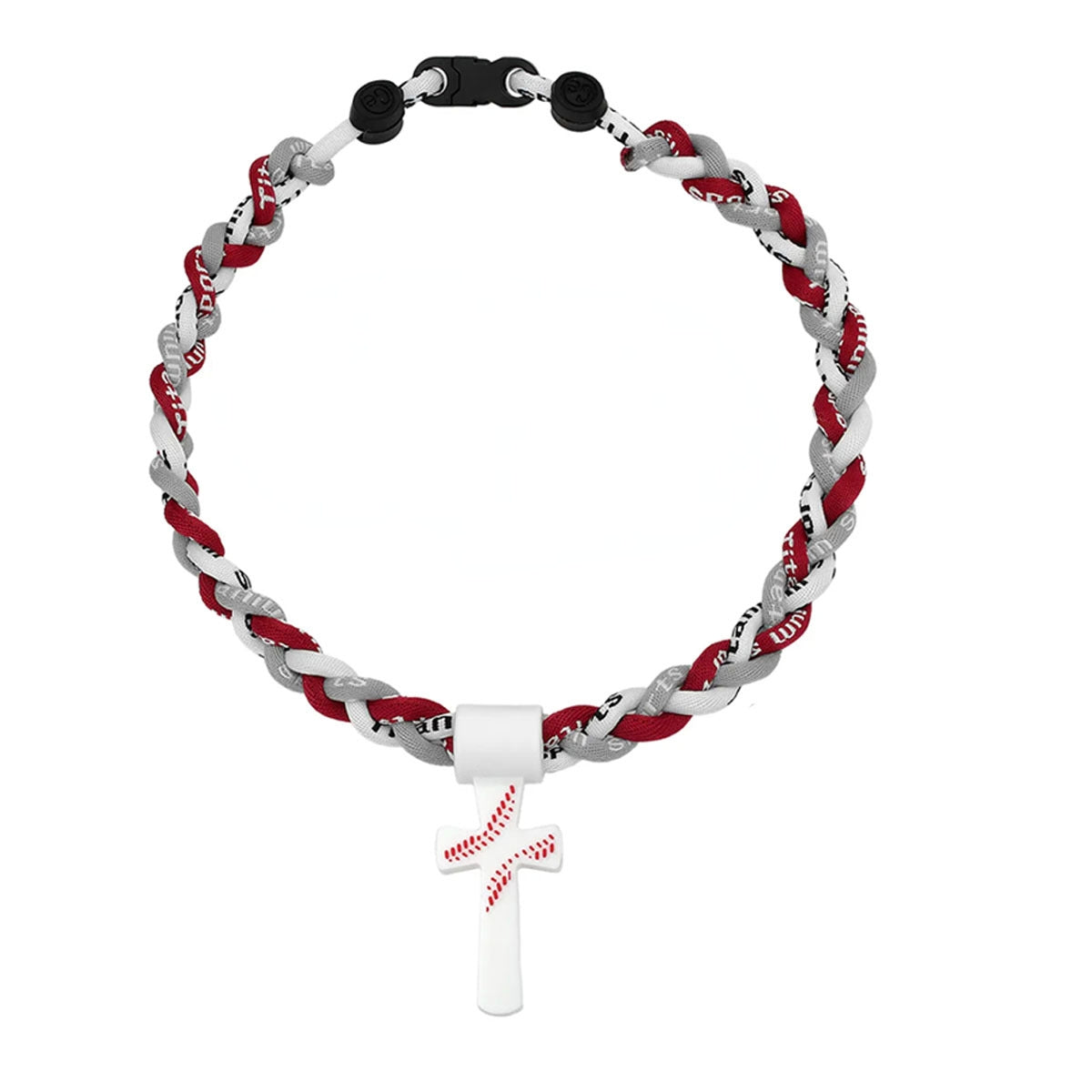 βΎ Baseball Cross Necklace for Boys β Phil 4:13 "I Can Do All Things" Braided Tornado Rope