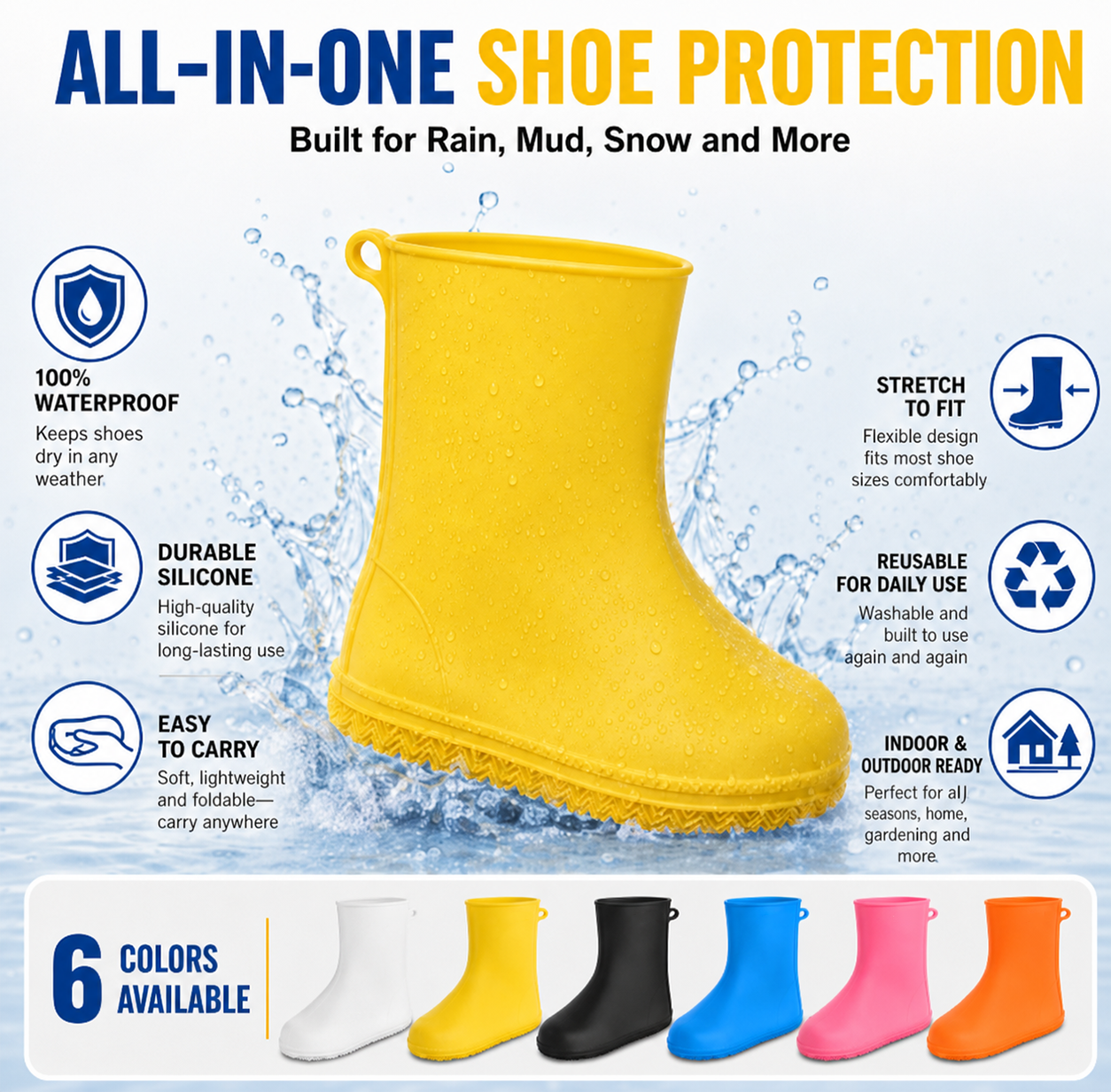 Stop Soaked Sneakers! Heavy-Duty Rain Shoe Covers โ Anti-Slip & Fold Into Your Bag ๐ง๏ธ