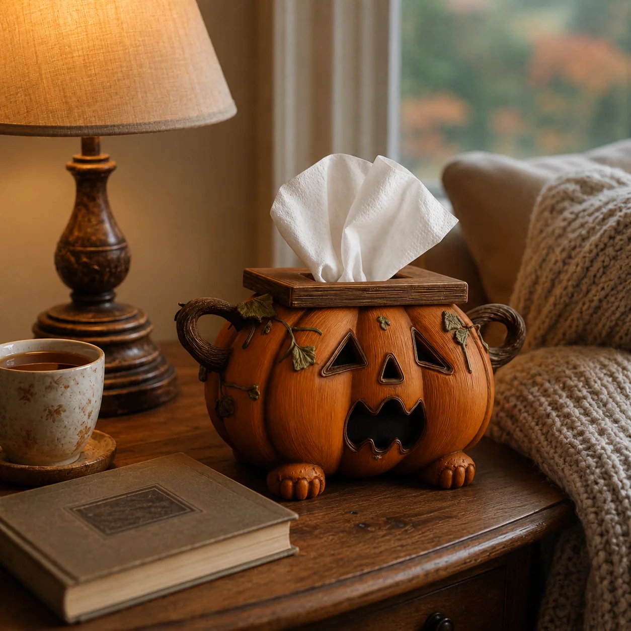 Pumpkin Halloween Tissue Box Cover