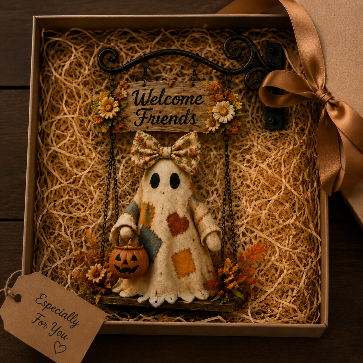 🔥Summer Sale 49% OFF🔥 - 👻 Halloween Ghost Welcome Hanging Porch Sign