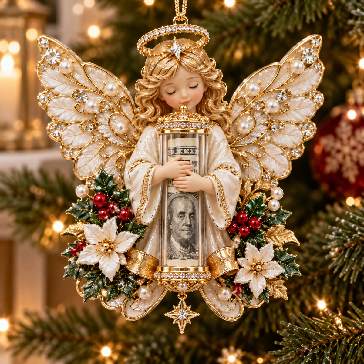 πΌπ Christmas Angel Cash Holder Ornament