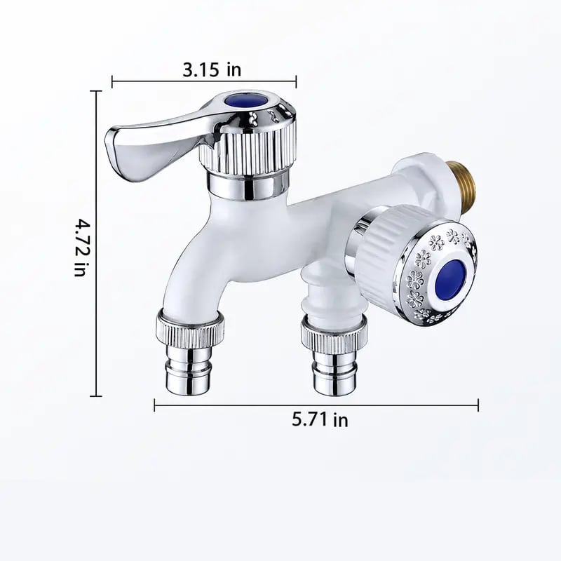 ๐ง Dual-Outlet Faucet โ Two Independent Water Connections for Laundry, Garden & Everyday Cleaning