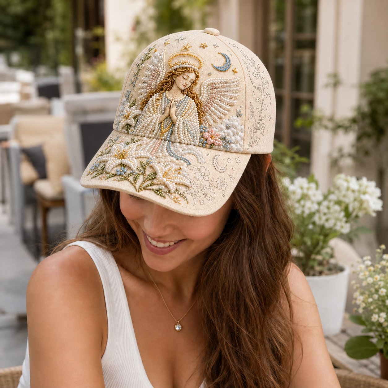 โ๏ธ๐งข Premium Christian Faith Beaded Hat DIY Kit | Luxury Flocked Canvas with Scratch-Resistant Non-Fading Pearl Beads DIY Handmade Devotional Cap Decor ๐๏ธ๐ชกโจ