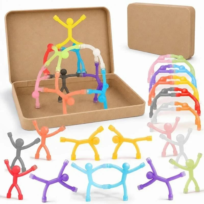 🔥LAST DAY 50% OFF - 🧲🌈 Magic Magnetic Little Friends – 10-Piece Bendable Silicone Figure Toy Set