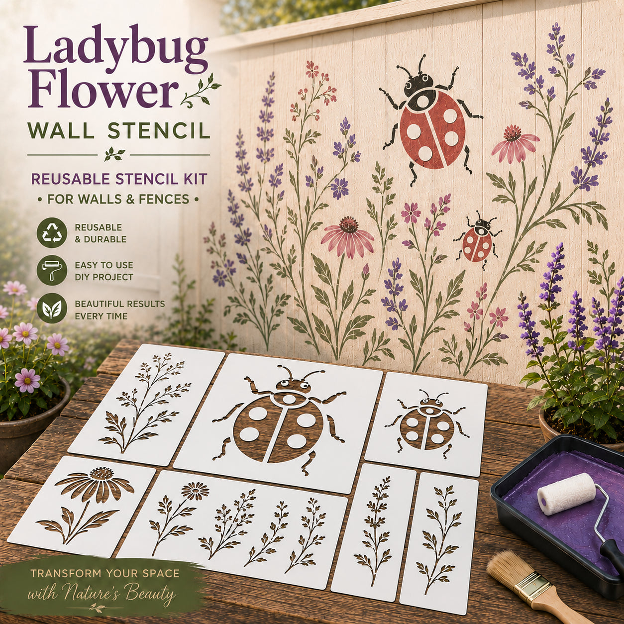 📦Limited Stock 49% OFF 🌿 Garden Wall Stencil™—Make your walls look lively and not monotonous🔥Buy More Save More🎁Give your child a vivid home🏠