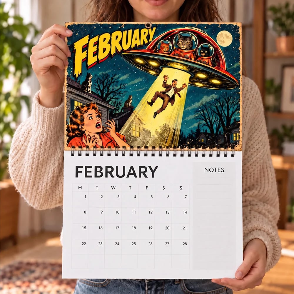 π½π± Cosmic Cat Invasion 2027 Calendar β Hilarious Alien Kitty Artwork for Cat Lovers & Sci-Fi Fans πΈβ¨