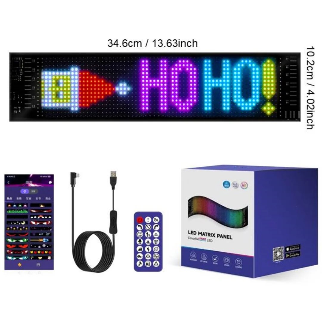 π Smart LED Pixel Car Display β App-Controlled Custom Text, Colors & Animations