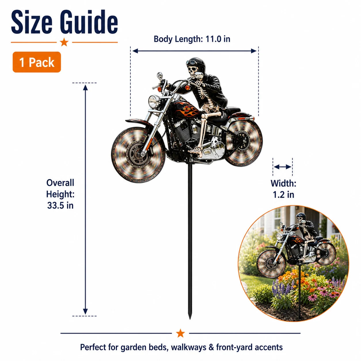 Skull Motorcycle Windmill