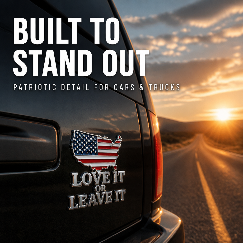🇺🇸🔥 “LOVE IT OR LEAVE IT” USA Flag Car Emblem – Show Your American Pride Wherever You Drive 🚗