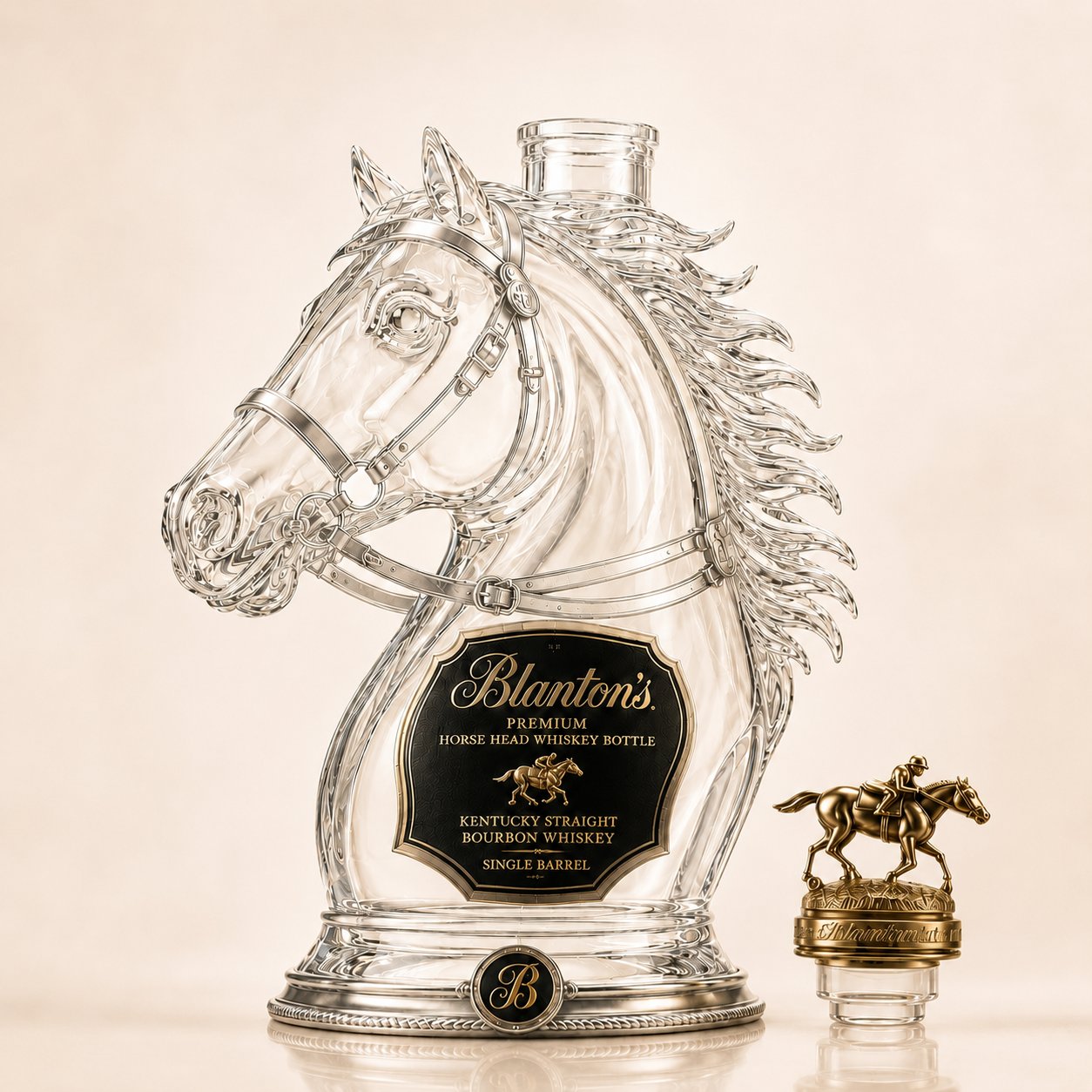 Blanton's Horse Head Single Barrel Bourbon Whiskey Bottle