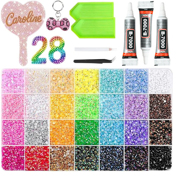 Glitter Rhinestone Bedazzling Kit - 19000Pcs Resin Jelly Rhinestones for Crafting