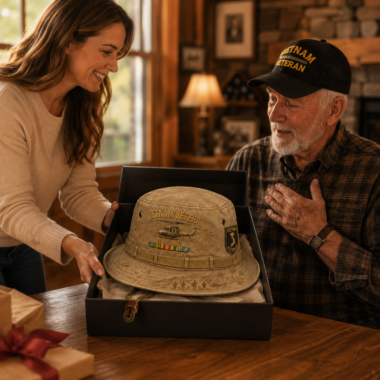 us🎖️Vietnam Veteran Never Forgotten 1955–1975 Vintage Outdoor Boonie Hat