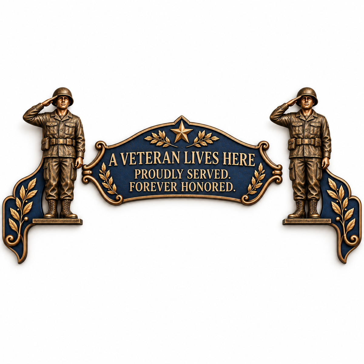 ποΈβ¨ 'A Veteran Lives Here' β Proudly Served 3-Piece Door Frame Decor Set