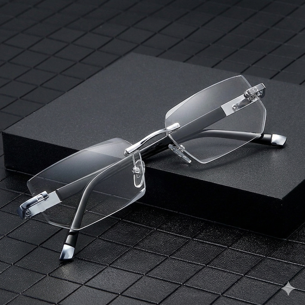 🔥 Intelligent Auto-Focus Zoom Glasses👓 - Blue Light Blocking & Anti-Eye Strain Rimless Eyewear