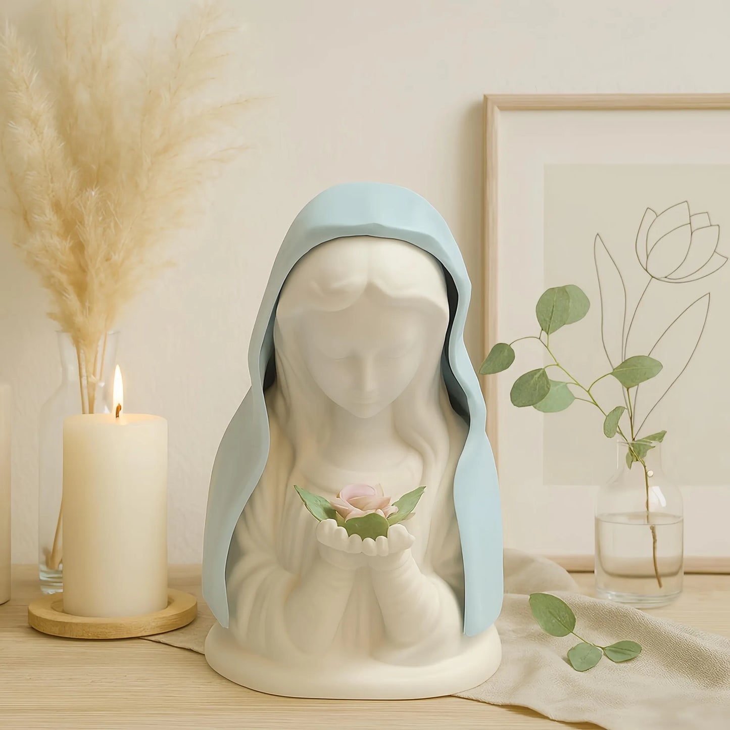 ✝️ Handmade Resin Virgin Mary Night Light – A Gentle Glow of Peace & Protection