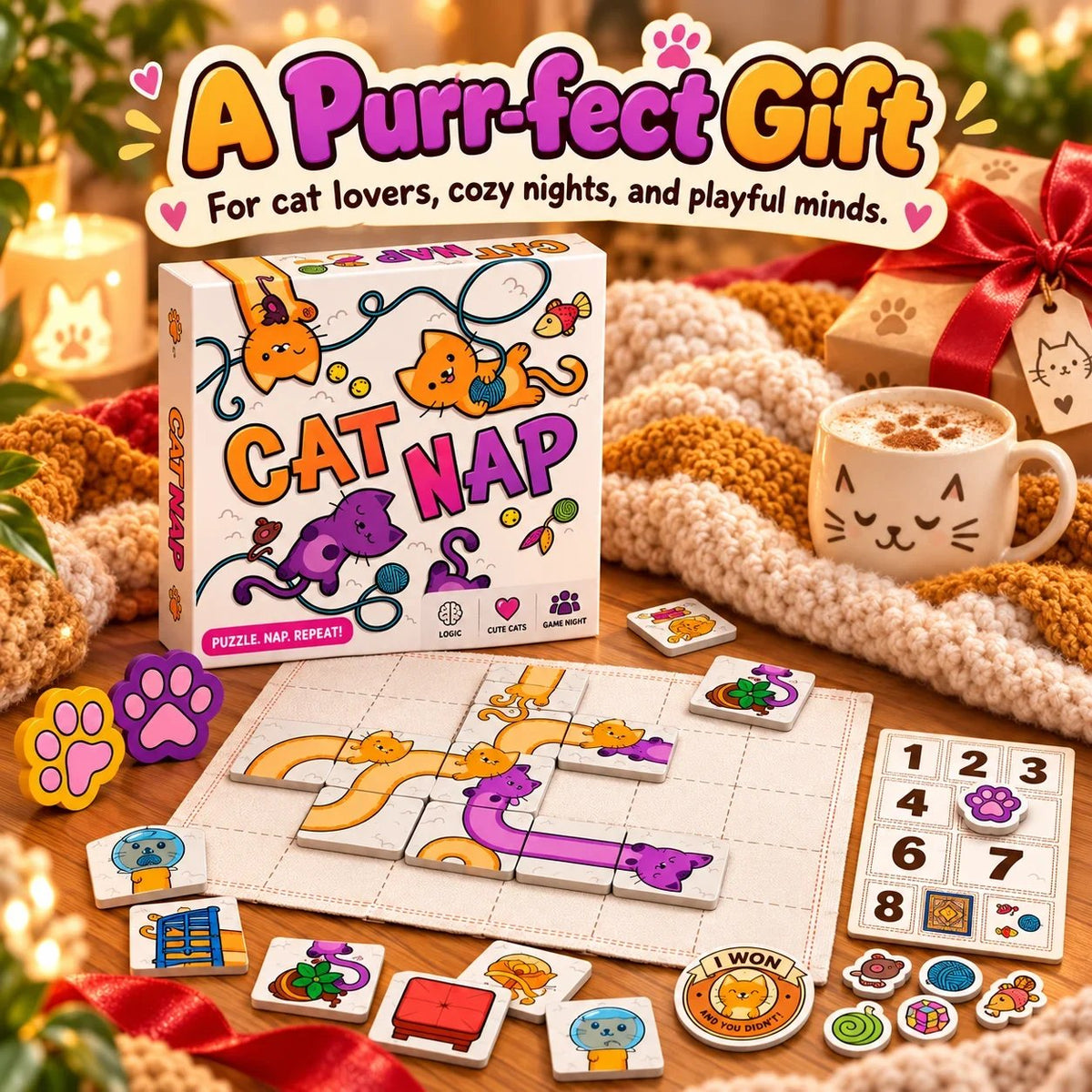 π± Cat Nap β Cute Cat Puzzle Board Game for Family Fun & Game Night