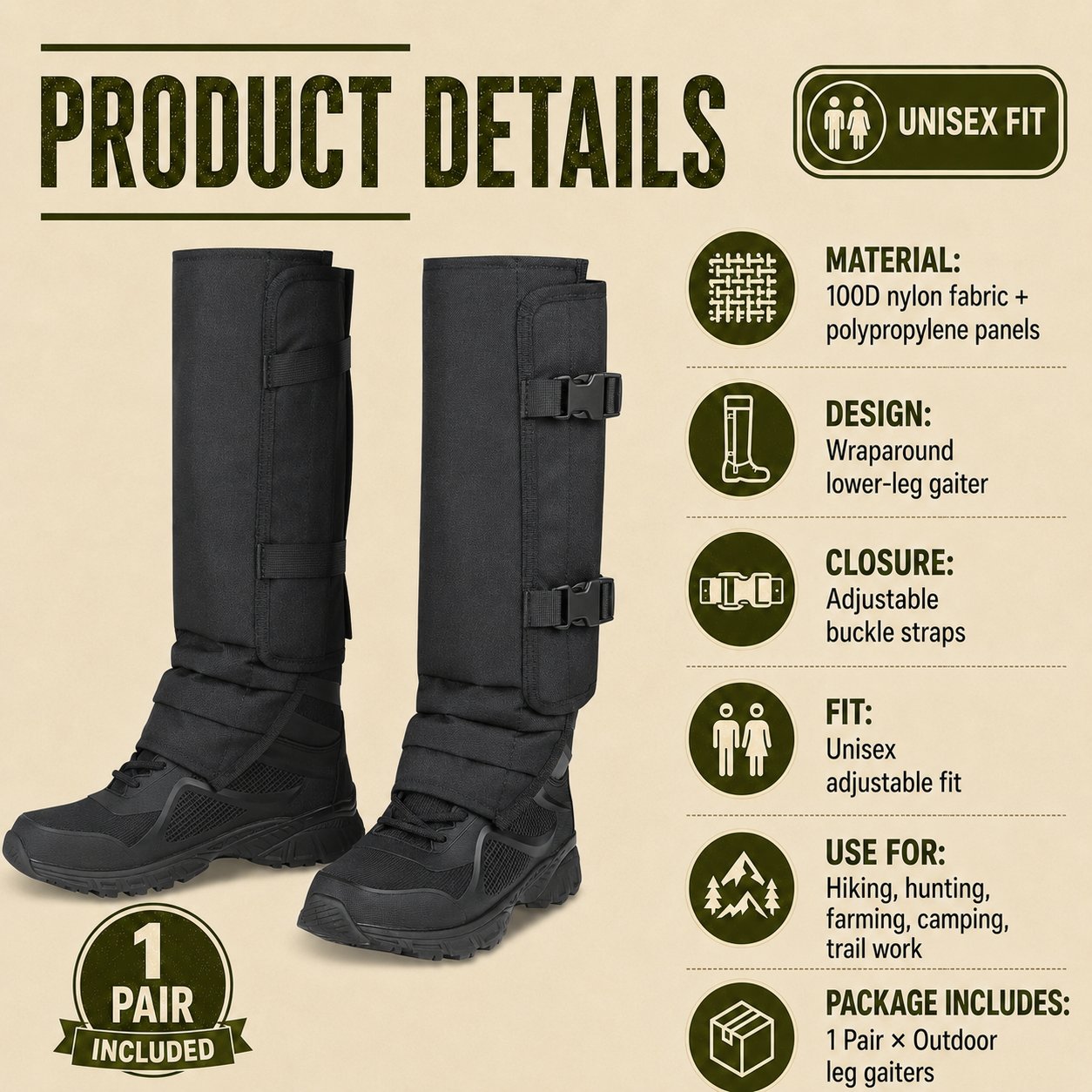 🦾Heavy-Duty Armored Leg Gaiters & Gardening Shin Guards
