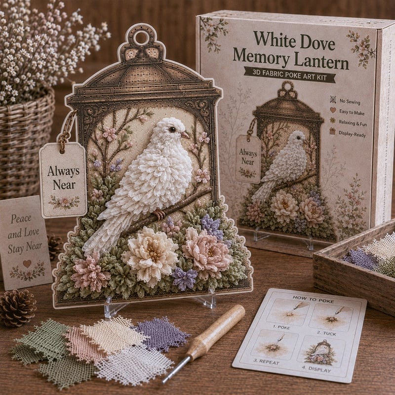 ๐ฅ๐๐๏ธ Always Near 3D Fabric Poke Art Memory Lantern Kit