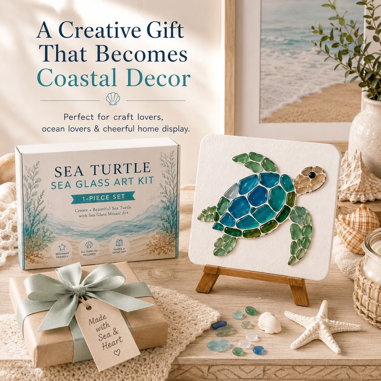 🌊🎨 DIY Sea Glass Mosaic Art Kit – Bring The Ocean To Life