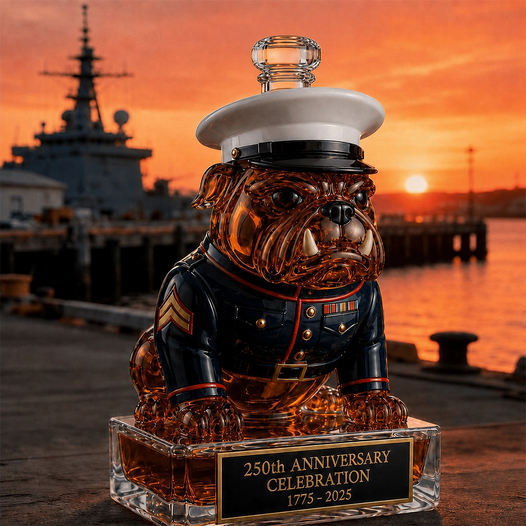 π₯ Limited-Time Offer | 250th Anniversary Military-Inspired Bulldog Whiskey Decanter Set
