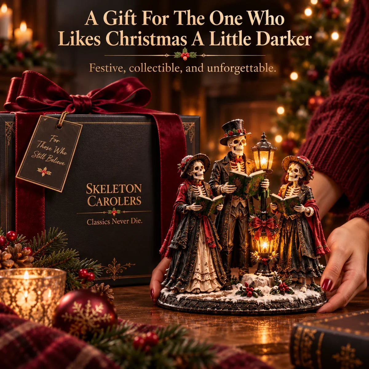 ππ Midnight Carol Gothic Christmas Figurines β 5 Lighted Spooky Holiday Display Styles π»π―οΈ