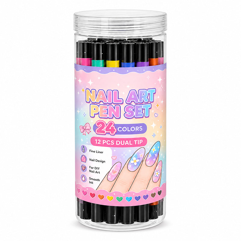 π’ LIMITED TIME 50% OFF! β° 24 Colors Dual Ended Nail Art Pens Set β Dual-Tip Design, Smooth Ink Flow & Long Lasting Brilliance β Perfect for DIY Manicure β¨