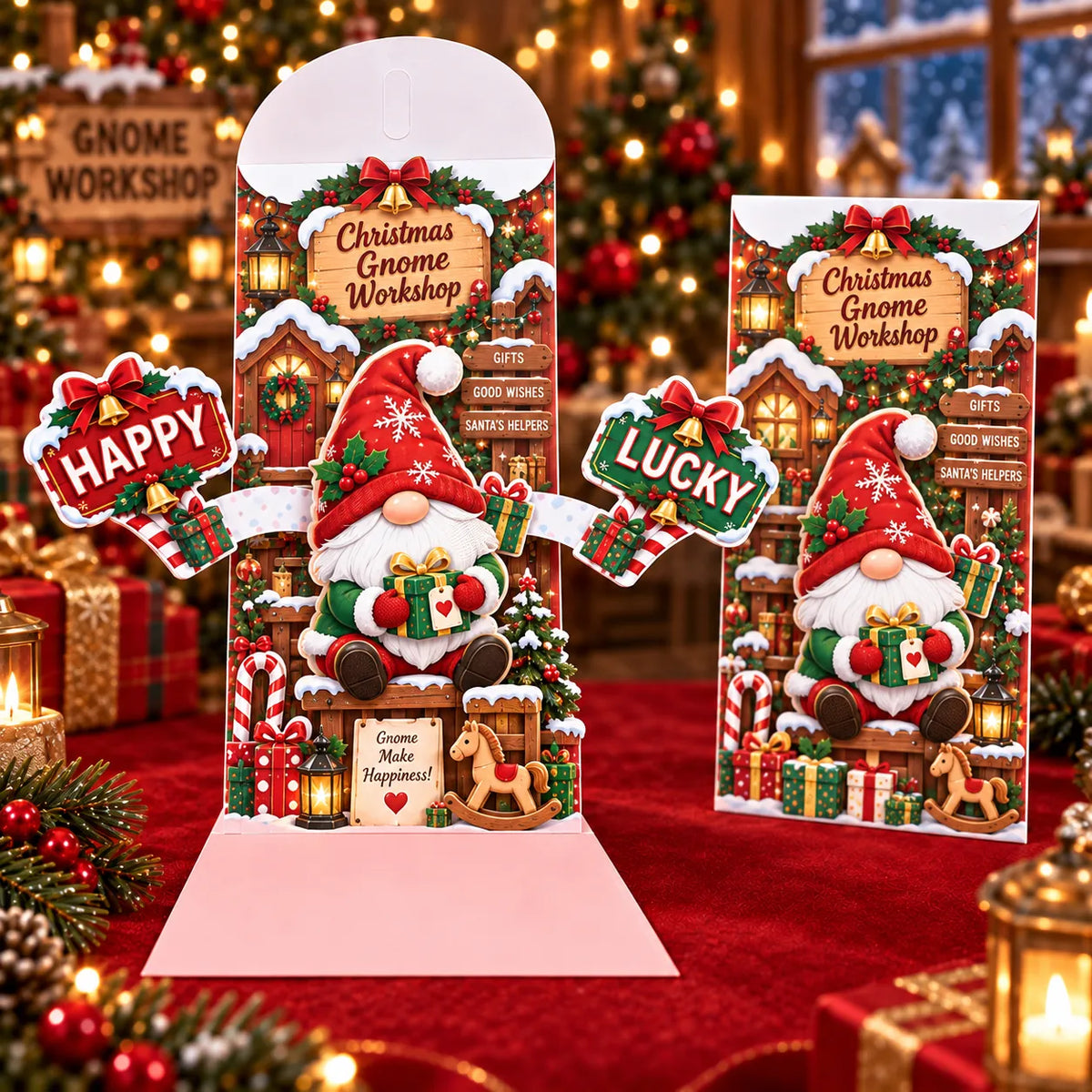 Handmade 3D Christmas Money Card – Pop-Up Holiday Card with Cash Envelope & Message Space 💌✍💵
