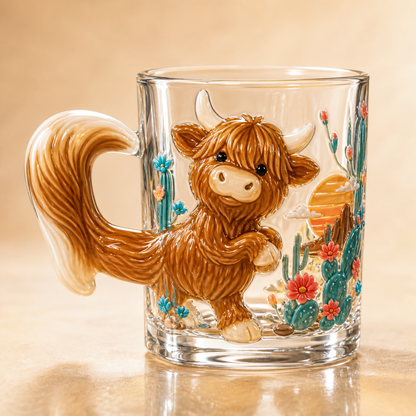 3D Animal Tail Glass Mug
