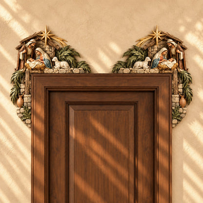 🎄 Christmas Nativity Door Frame Corner Decor — A Meaningful Holiday Accent ✨
