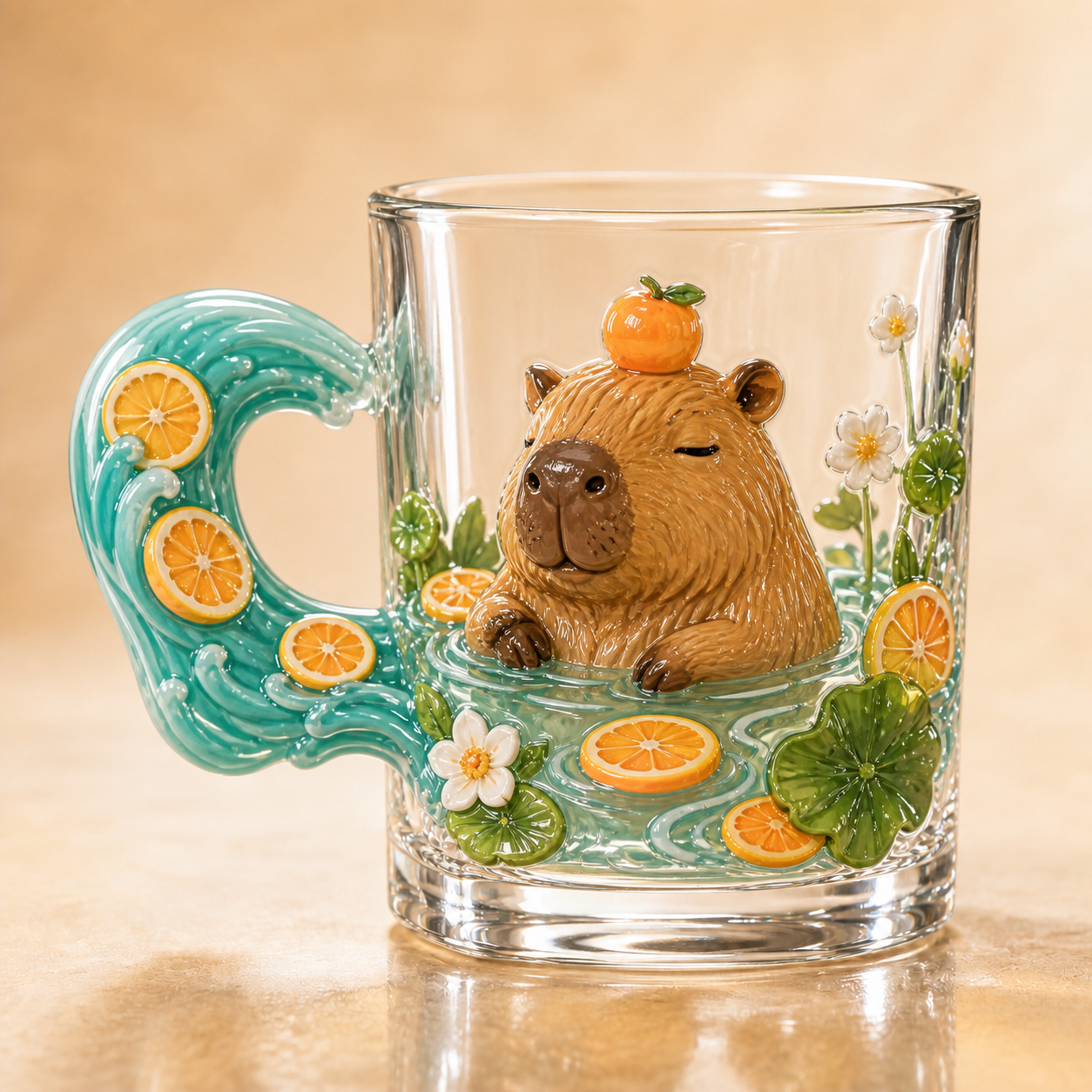 3D Animal Tail Glass Mug