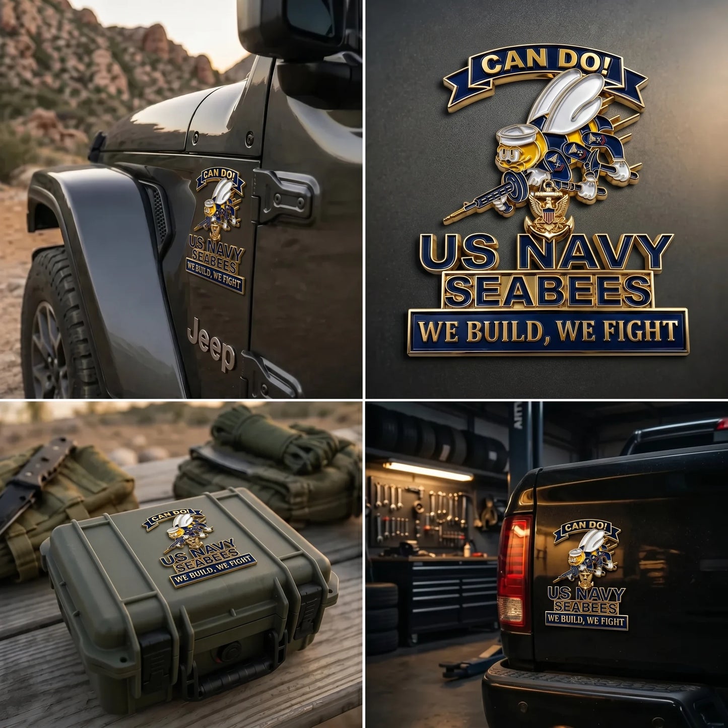 ⚓Last Day Promo: 49% OFF - 🐝US Navy Seabees Can Do! Car Emblem Metal Badge