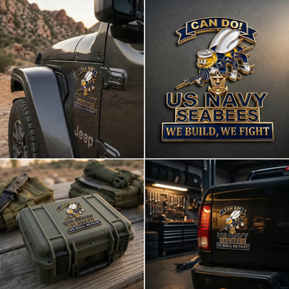 ⚓Last Day Promo: 49% OFF - 🐝US Navy Seabees Can Do! Car Emblem Metal Badge