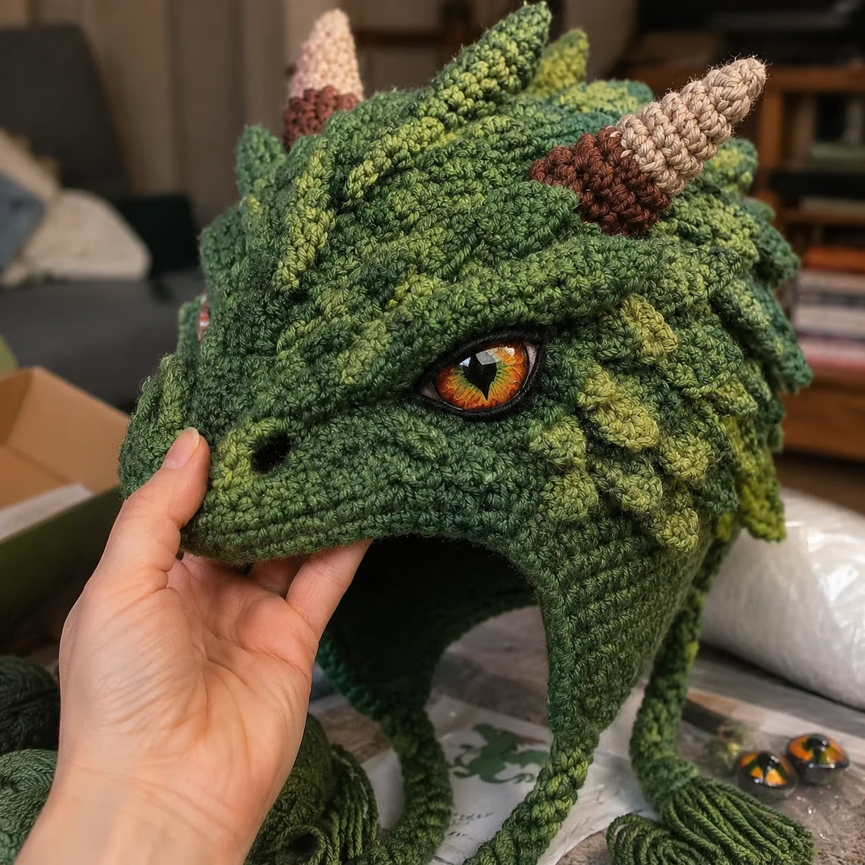 Fantasy Hood Hat DIY Crochet Kit – Create Your Own Magical Wearable Character Hat🎁Beginner Friendly