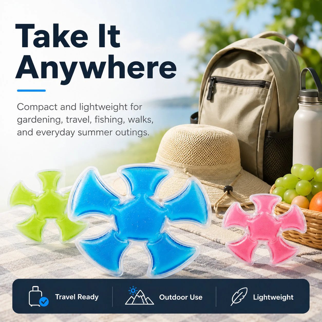 🧢🧊 Reusable Cooling Pad for Hats & Body Relief