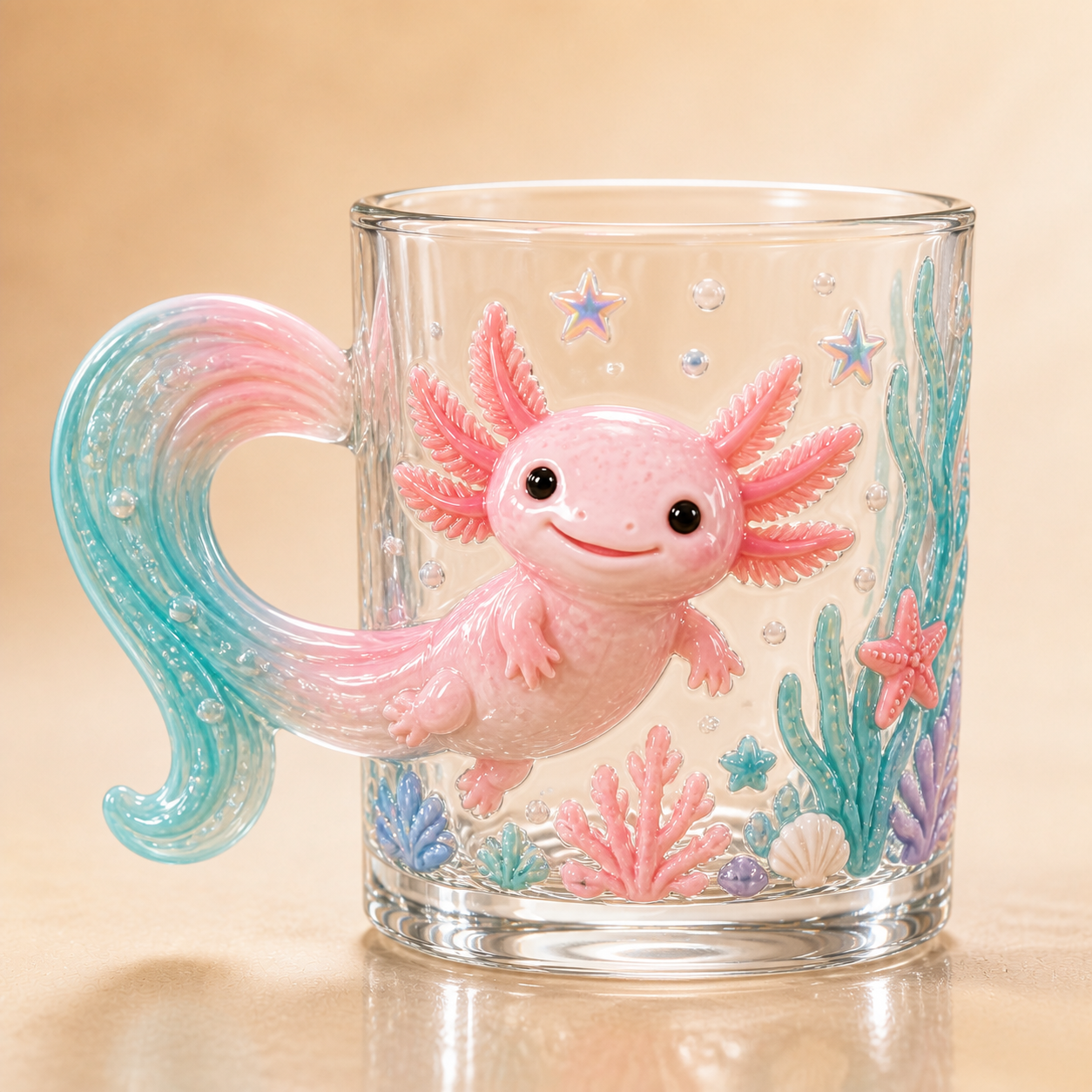3D Animal Tail Glass Mug