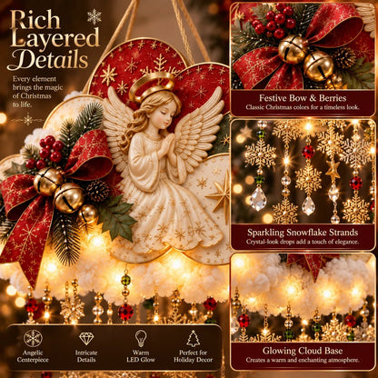 Angelic Christmas Snowfall Cloud – Lighted Hanging Holiday Decor☁️✨