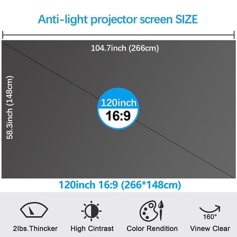 ⚡Hot Sales 69% OFF🔥Anti-Light 4K Projector Screen (16:9)🎥✨