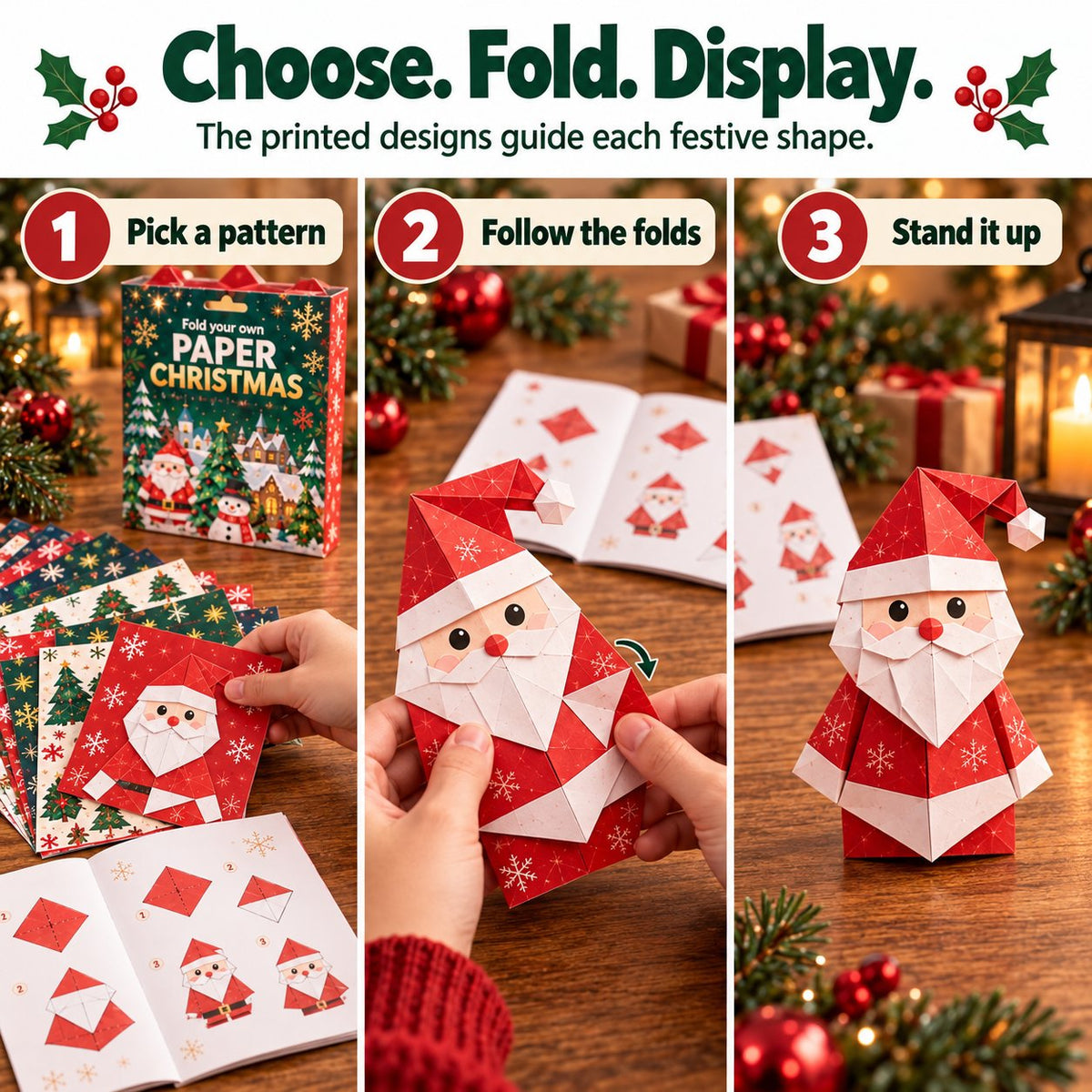 🎄Beginner-Friendly 3D Christmas Paper Craft Kit | Easy Layered DIY Holiday Decoration ✨