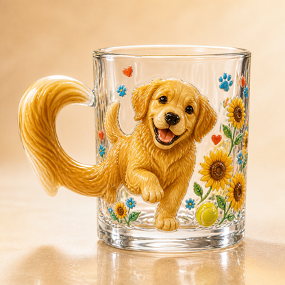 3D Animal Tail Glass Mug