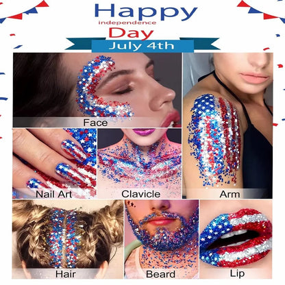 🔔4th of July Glitter Stick🎇 Red, White & Blue Body & Hair Sparkle