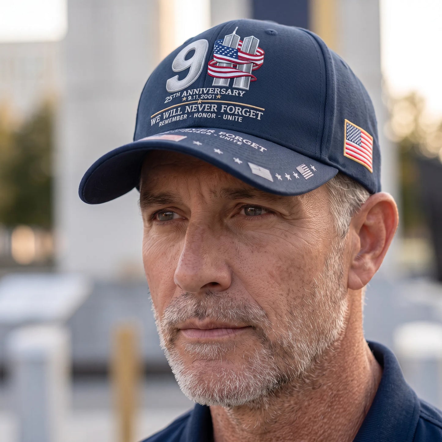 9/11 25th Anniversary We Will Never Forget Embroidered Memorial Baseball Cap – Unisex Patriotic Memorial Hat🧢 100% Cotton