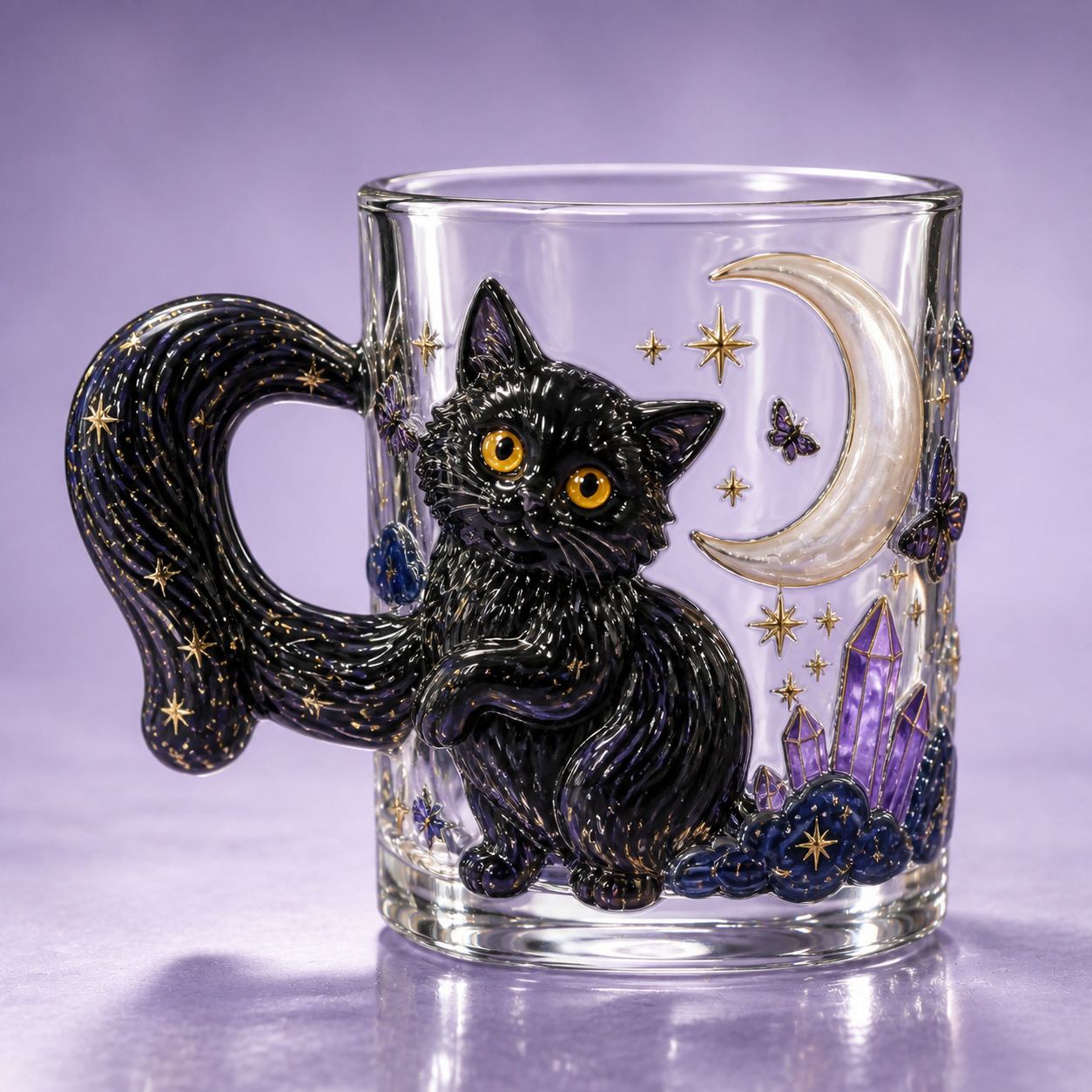 3D Animal Tail Glass Mug