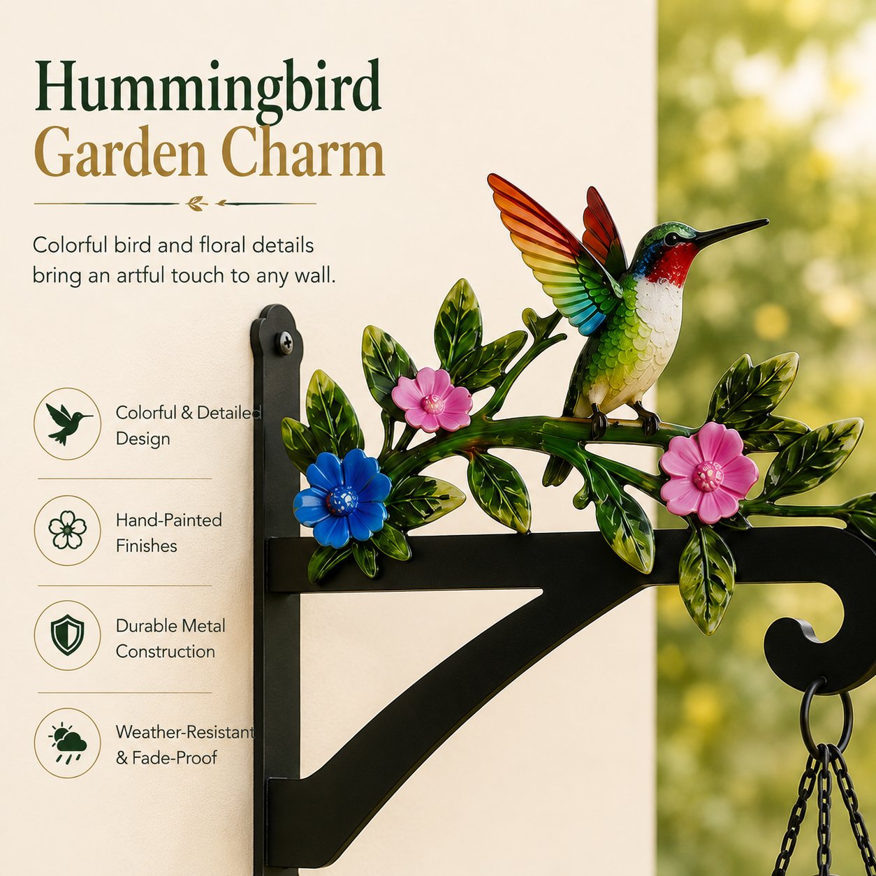 🏡✨ Decorative Hummingbird Garden Bracket