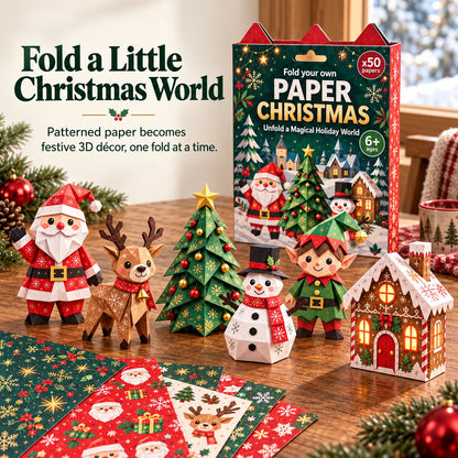 🎄Beginner-Friendly 3D Christmas Paper Craft Kit | Easy Layered DIY Holiday Decoration ✨