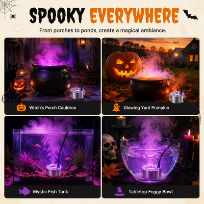 🌫️🌈 Mystic Water Fog Light – 12-LED Mist Effect for Fountains, Decor & Halloween