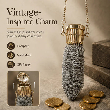 💰Vintage-Inspired Metal Mesh Coin Purse – Expandable Stainless Steel Pocket Wallet & Collectible Gift