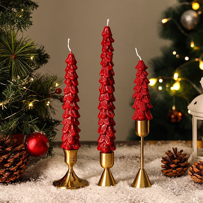 🎄 10-Inch Christmas Tree Candle – Add a Cozy Holiday Glow to Your Home! 🕯️🛒（Candlesticks not included）