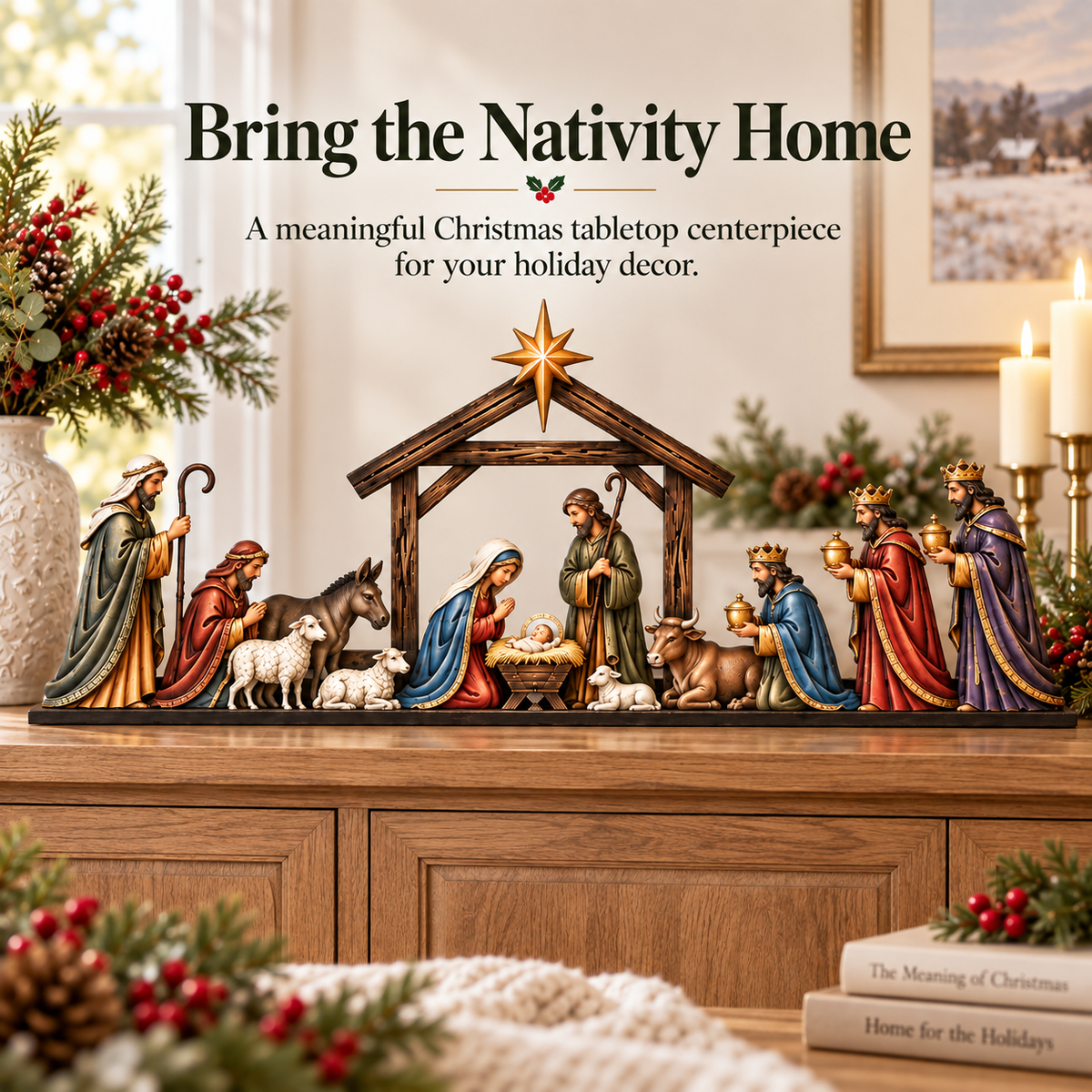 ✝ Nativity Scene Door Topper | Bring The Story Of Christmas Home✨
