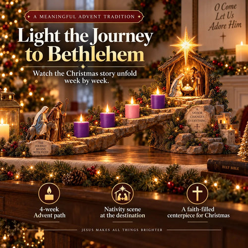 ✝️ Journey to Bethlehem - 4 Week Lighted Advent Nativity Scene