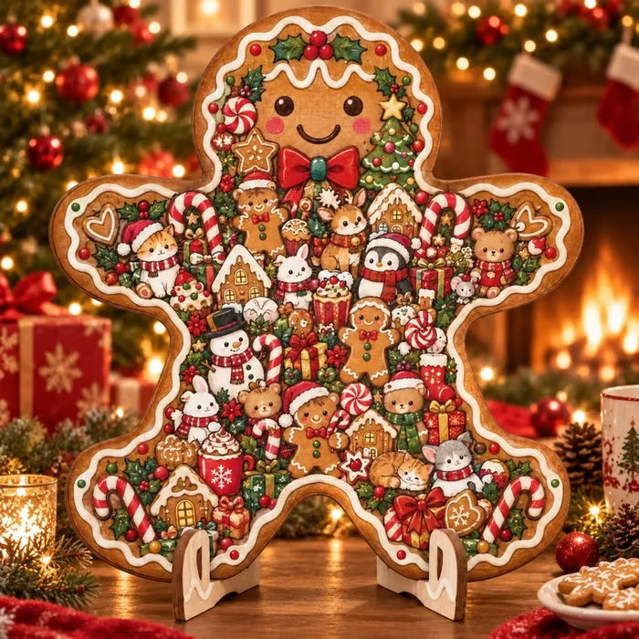 Intricate Christmas Keepsake Wooden Puzzle Ornaments – Artistic Festive Tabletop Décor